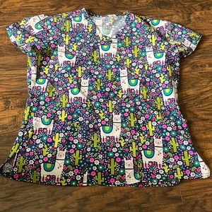 Llama Scrub Top